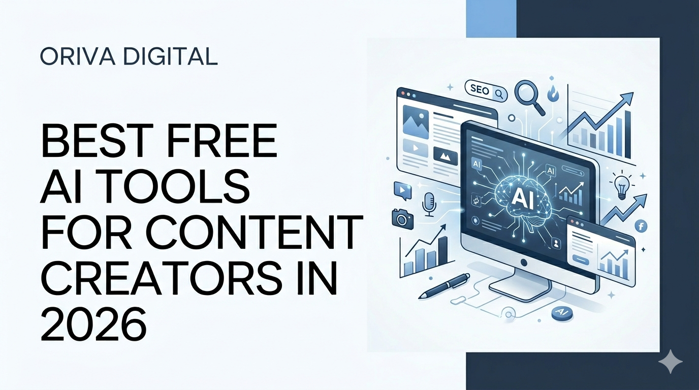 Best Free AI Tools for Content Creators in 2026 Displayed on a Modern Workspace Screen